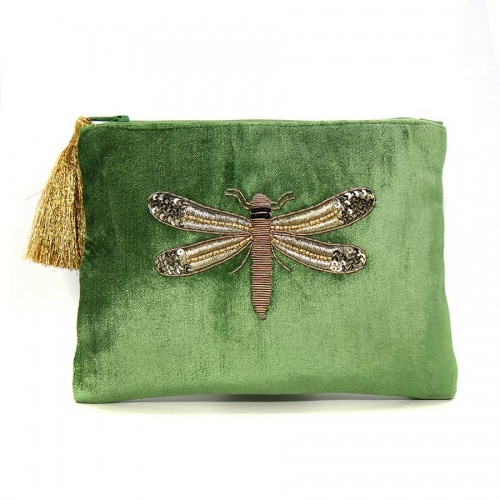 Green Velvet, Dragonfly Purse by Peace of Mind